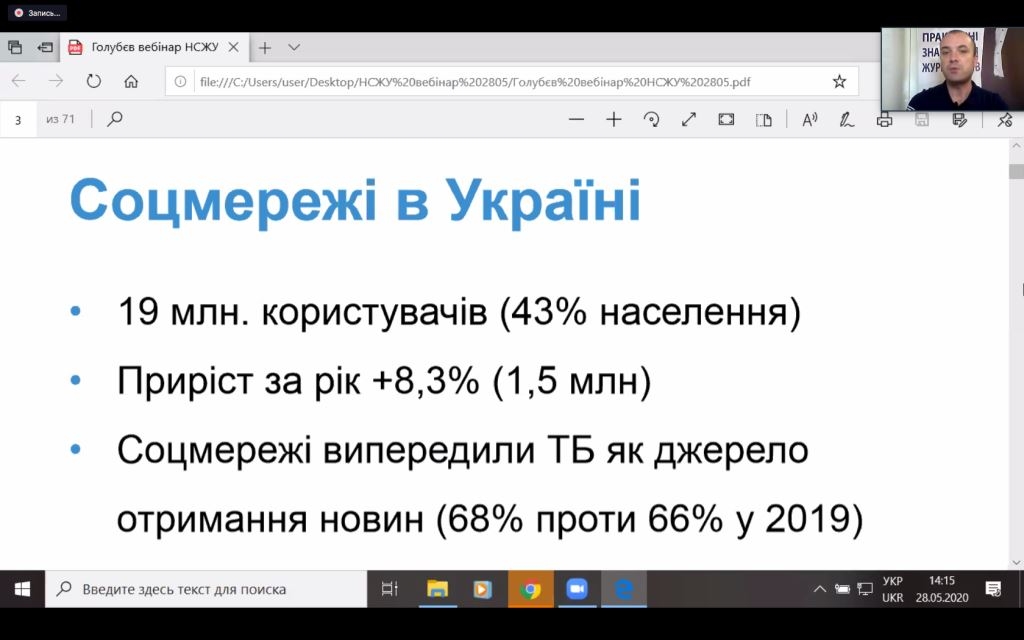 «Зараз саме соціальні мережі виступають первинними платформами поширення інформації» – Віталій Голубєв 1