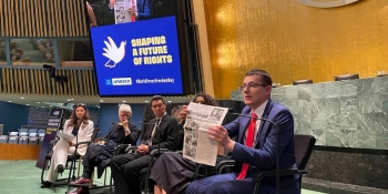 «Коли говоримо про роль мужніх журналістів під час війни, маємо водночас говорити про відповідальність пропагандистів», – Сергій Томіленко виступив з трибуни Генасамблеї ООН