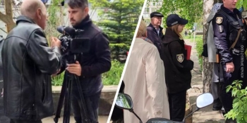 Віряни УПЦ (МП) хапали камеру та штовхали оператора біля Свято-Миколаївського храму на Черкащині, – Суспільне