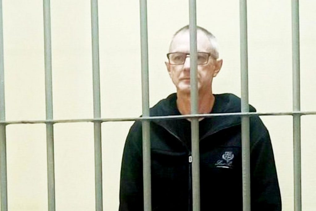 Сергій Цигіпа в залі окупаційного "суду"