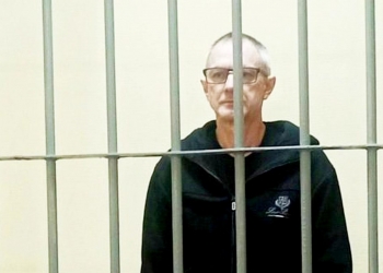 Сергій Цигіпа в залі окупаційного "суду"
