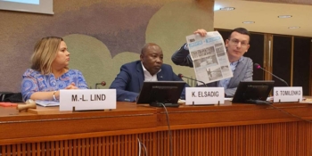 «Росія атакує журналістів, аби позбавити українців доступу до інформації»: голова НСЖУ Сергій Томіленко виступив на майданчику Ради ООН з прав людини