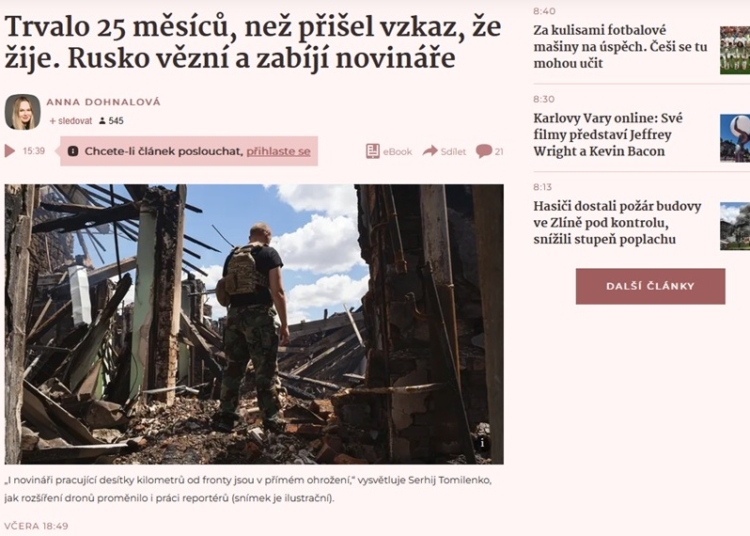 «Російські дрони полюють на журналістів із маркуванням PRESS», – Сергій Томіленко в інтерв’ю Seznam Zprávy