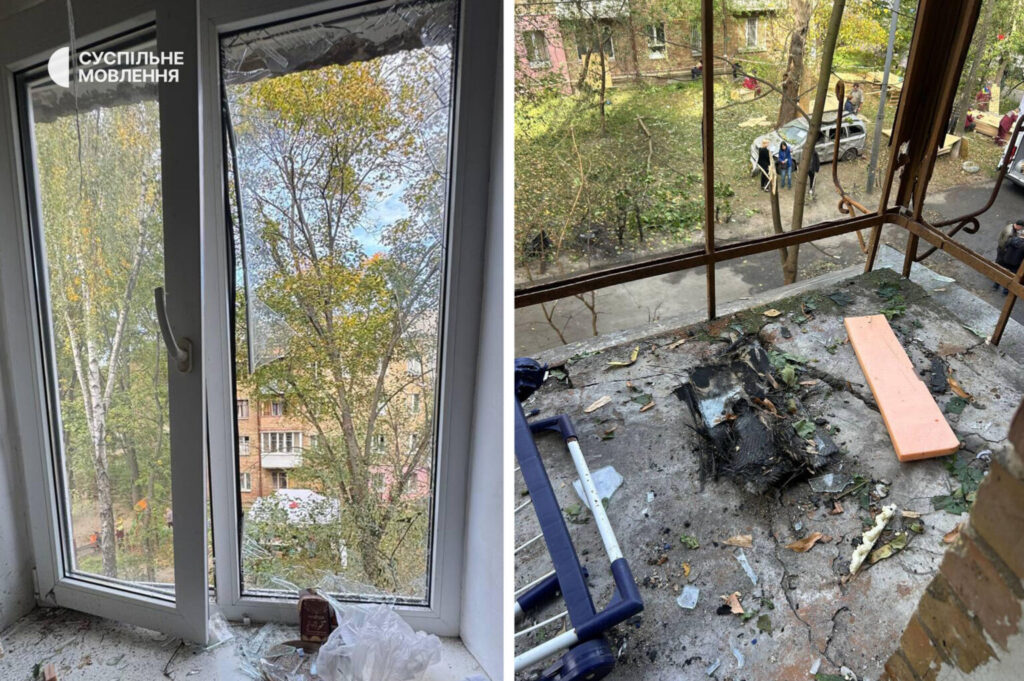 Унаслідок ракетної атаки на Київ пошкоджено житло працівниці Суспільного 2 Унаслідок ракетної атаки на Київ пошкоджено житло працівниці Суспільного 1